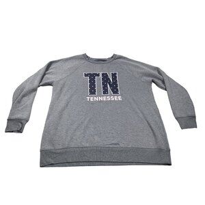 State Of Mine Womens XL Gray Tennessee Sweatshirt Stars State Pride Ribbed cuffs